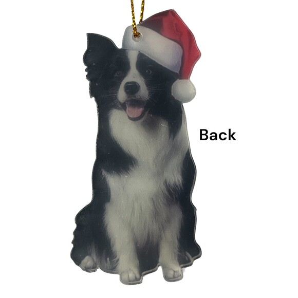 Border Collie Christmas Holiday Charm - Cute Acrylic Ornament for Decoration - Picture 2 of 6